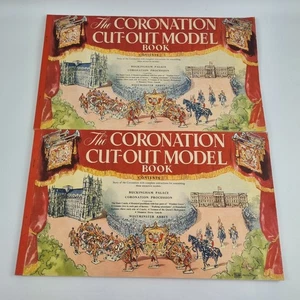 2 x Coronation Cut-Out Model Book 1953 C.K. Shaw Odhams Press NEW Unused - Foto 1 di 8