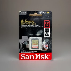 SanDisk Extreme 256GB SDXC UHS-I Memory Card 180MB/s V30 4K UHD - Picture 1 of 2