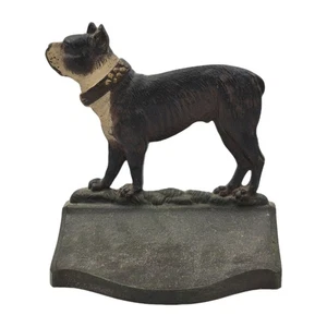 Antique Bradley & Hubbard Boston Terrier Dog Cast Iron Door Stop Bookend - Picture 1 of 7