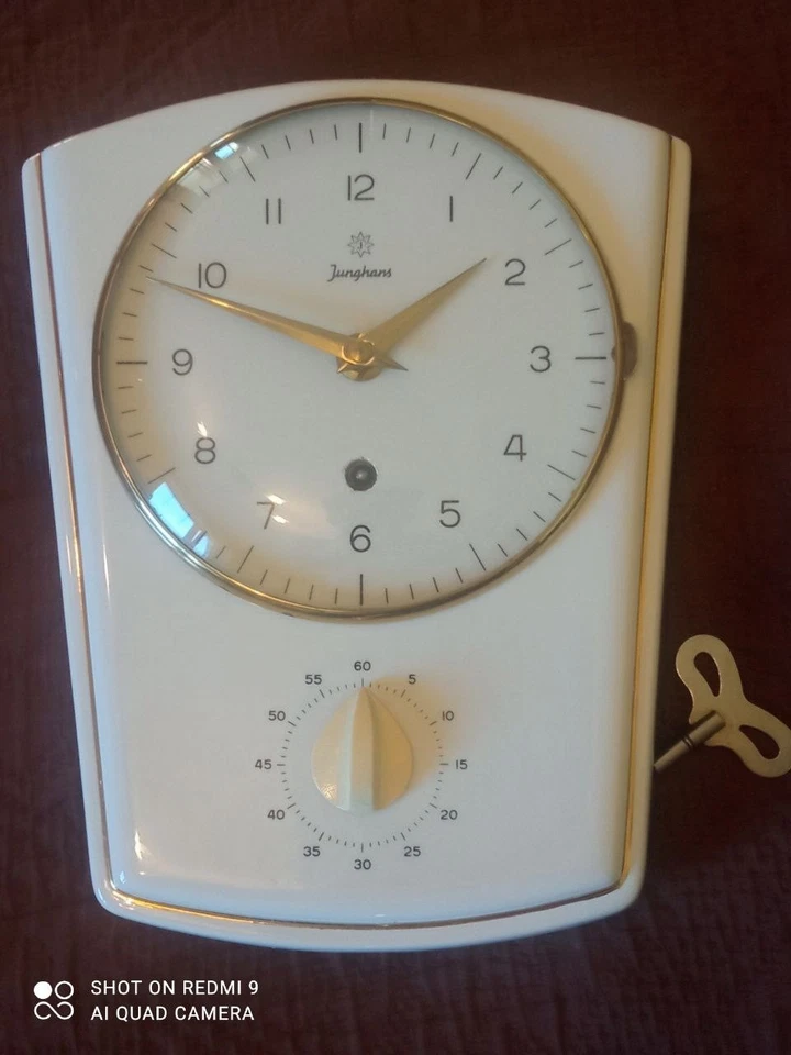 Junghans Wall Clock, Kitchen Clock, Egg Timer, Clock, Original Vintage Design, 1 - Image 1 of 4