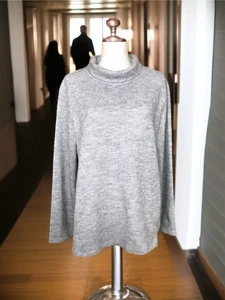 Ava & Viv SOFT Heather Gray Sweater COZY Mock Turtleneck Top Womens Plus Size 3X - Picture 1 of 7