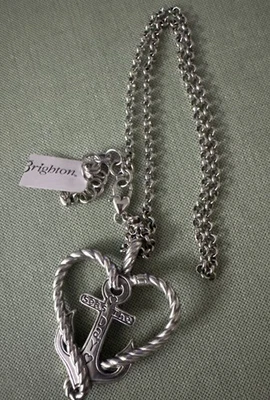 "Collar colgante corazón ancla ancla Brighton ancla 18-20"" ajustable nuevo con etiquetas" Foto 1 de 4