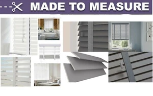 FAUX WOOD BLINDS MADE TO MEASURE LUXURY VENETIAN WINDOW BLINDS 50MM SLATS TAPE - Picture 1 of 22