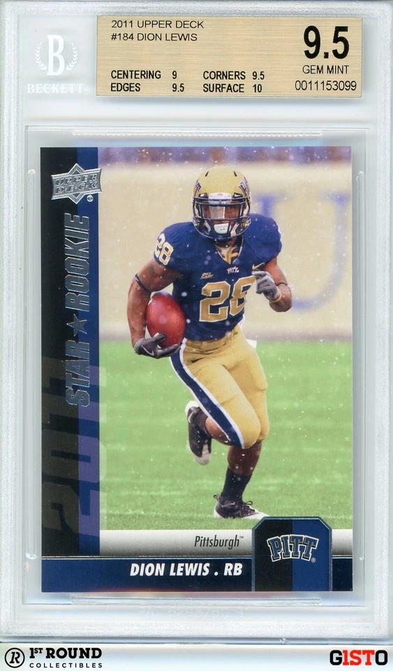 POP 1: Dion Lewis BGS 9.5: 2011 Upper Deck Rookie Year Card Gisto #184 - Image 1 of 3