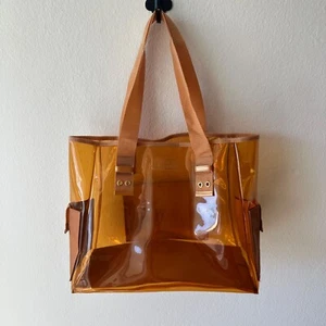 CHRISTIAN DIOR PARFUMS TOTE BAG TRANSPARENT ORANG SHOPPER SHOULDER BAG - Picture 1 of 10