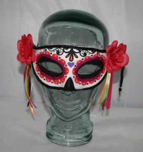 Day of the Dead Sequin Eye Mask Multicolor Costume for Adults Halloween Party - Picture 1 of 5