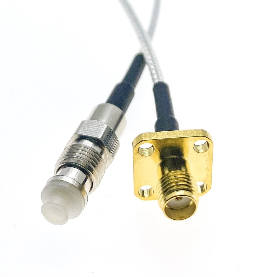 FME Female To SMA Female Flange jack Panel Mount RF Jumper Connector RG316 Cable - Image 1 of 4