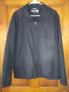 GUESS Mens Jacket Coat Sz Medium Black Full Zip Soft Liner 4 Pockets T42242  - Picture 1 of 8