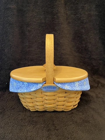 Longaberger Century Celebration Cheers basket, liner,protector,tie-on and lid Cover