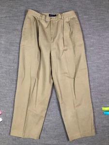 VTG Ralph Lauren Pants Womens 14 31 Beige Khaki Pleated Relaxed Fit Ankle - Picture 1 of 9