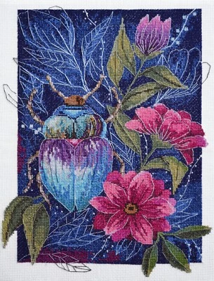 ABRIS ART DIY Cross-Stitch Kit Misty Night Needlepoint Craft Kit Counted Stitching Art Set