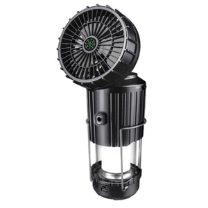 Solar-Camping-Laterne mit Ventilator wiederaufladbar über USB für Zelt-Stromausf - Bild 1 von 12