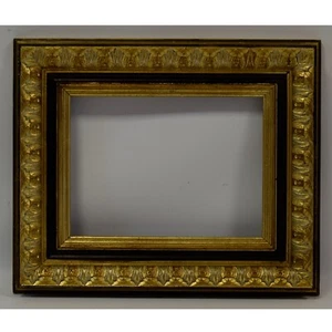19 c. Old frame gold painted with metal leaf Internal: 12.4 x 9.4 in - Picture 1 of 6