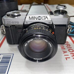 MINOLTA X-370 35mm Film Camera with 50mm f1.7 Minolta Lens - Tested - Works