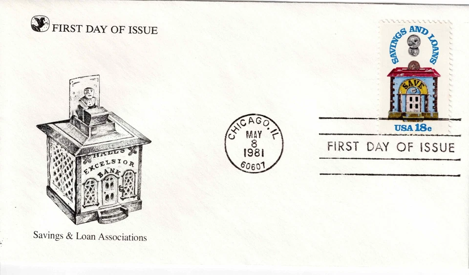 US Scott #1911, First Day Cover 5/8/81 Chicago Single Saving & Loan - Image 1 of 1