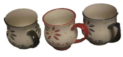 Juego de 3 tazas de café TempTations by Tara Old World negro y rojo y azul 16 oz Foto 1 de 3