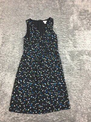 J Crew 短迷你连衣裙女式 XS 码蓝色设计可爱无袖 — 第 1/4 张图片