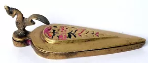 Caja Tika (Kumkum) de latón pavo real hecha a mano india vintage. G65-14 - Imagen 1 de 7