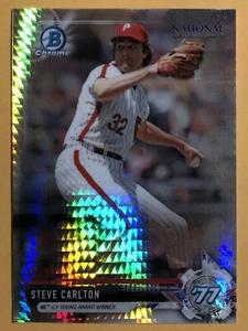 2017 Bowman Chrome STEVE CARLTON #BNR-SC - National Prism Refractor - HOF - A816 - Picture 1 of 2