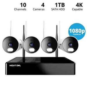 Night Owl 10 Channel 4K Wi-Fi NVR with 1TB Hard Drive and 4 Wi-Fi IP 1080p HD Sp - Picture 1 of 7