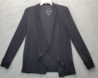 Cárdigan suéter INC International Concepts para mujer PM negro elástico frente abierto Foto 1 de 4