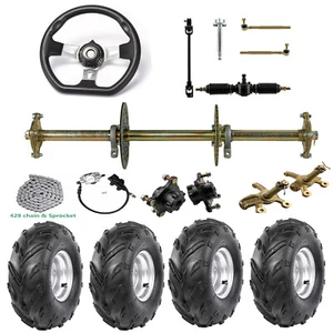 Go Kart 32" Hinterachse Kit Bremse Montage 7" Räder Quad Golf Cart ATV UTV - Bild 1 von 12