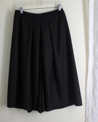 Calça Eskandar tamanho 2 requintada lã marrom cashmere alargada culotte saia costura interna 10" - Imagem 1 de 4