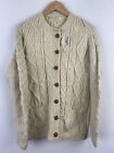 Vintage Tara Handcraft Knit Sweater Size Large Long Sleeve Button Down White