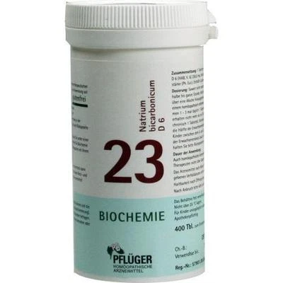 HOMÖOPATHISCHES LABORATORIUM ALEXANDER PFLÜGER GMBH & CO. KG BIOCHEMIE Pflueger 23 Natrium bicarbon.D 6 Tabl. 400St PZN: 6322851