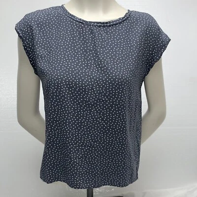 Abercrombie & Fitch Woman's Small Button Up the Back Short Sleeve Gray Blouse Foto 1 de 4