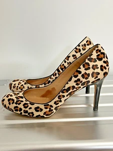 Ann Taylor Leopard Haircalf Leather Heels 9 EUC $198 - Picture 1 of 8