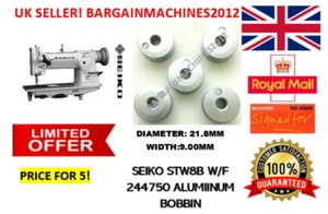 SEIKO STW-8B W/F 244750 ALUMIINUM 5 PIECE BOBBIN INDUSTRIAL SEWING MACHINE PART - Picture 1 of 3