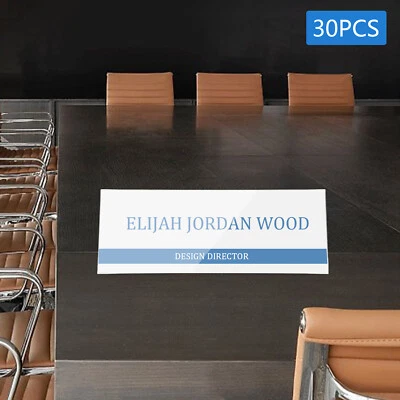 NUEVO 30 piezas Portacarpas con Nombre de Plástico Transparente, Porta Placa con Nombre de Plástico EE. UU. Foto 1 de 4