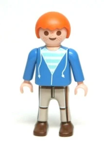 Playmobil Figure Dollhouse School Boy Child w/ Blue Jacket Khaki Pants 4324 - Picture 1 of 1