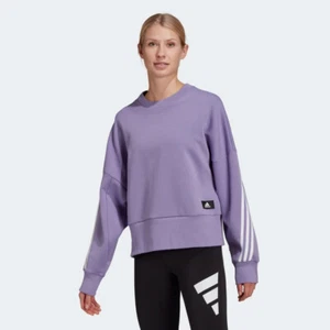 Adidas Womens Future Icons 3-Stripes Sweatshirt HC1640 Lilac - Picture 1 of 6
