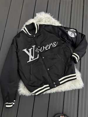 Louis Vuitton Baseball Blouson Jacket | Black | Size 52 / XL | Varsity LV Lovers - Image 1 of 4