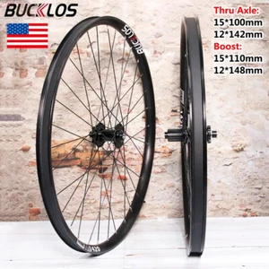 BUCKLOS 27.5/29" MTB Wheelset Disc Aluminum Mountain Bike Wheels Boost/Thru Axle - Picture 1 of 21