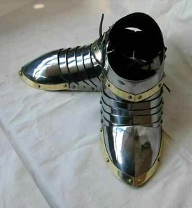 Medieval knight 18 gauge Armor Sabatons Shoes Warrior Gothic Iron & Steel Shoes - Picture 1 of 4