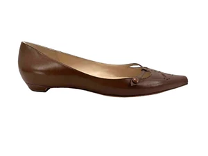 Jimmy Choo Boutique Mary Jane Ballerina Flats Pointed Toe 39 US 9 Vtg New No Box - Picture 1 of 9