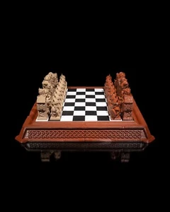 Viking Chess Set With Board - Picture 1 of 4