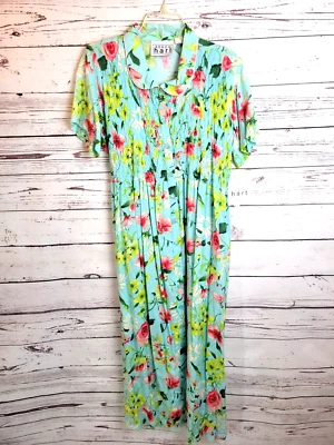 Nuevo con etiquetas Vestido Camisa Keren Hart Shell Botón Para Mujer Talla Grande Azul Floral Calado Foto 1 de 4