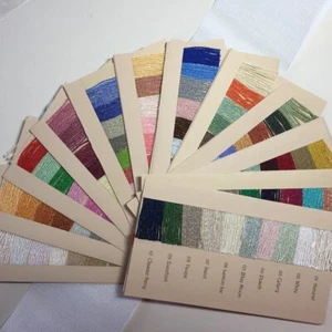 Brown Paper Packages Fan deck samples Silkn Ivory Trio Wool needlepoint knitting - Picture 1 of 2