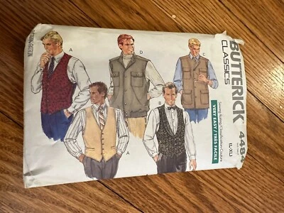 Vintage 80s Butterick Mens Vest 4 Ways Size L-XL - Image 1 of 3