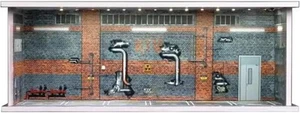 1/64 Modellauto Vitrine Diecast Diorama Garage, simulierter Parkplatz grau - Bild 1 von 9