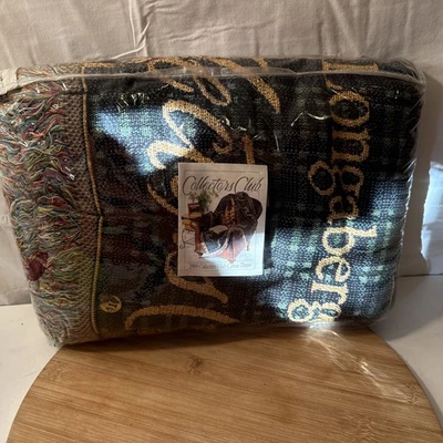 Manta de tapiz Longaberger Collectors Club 1999 tejida de algodón *NUEVA en bolsa Foto 1 de 3