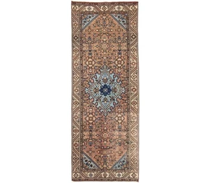 Halb-Antik Handgeknüpft Wolle Orientalisch Läufer Teppich Floral Küchenteppich 3X9 ft - Bild 1 von 11