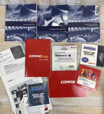 Lot of Vintage Compaq Computer & Printer Manuals, Internet Guides, Disks - Image 1 of 4