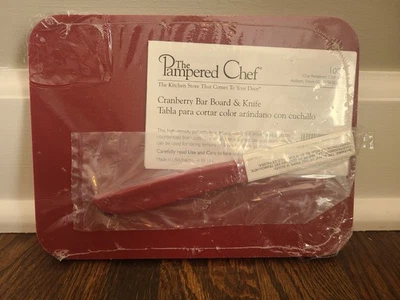 The Pampered Chef Cranberry Bar Board & Knife Set #1007 PLEASE READ - Image 1 of 4
