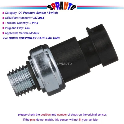 Sensor interruptor emisor de presión de aceite para Cadillac SRX XTS GMC Acadia Canyon PS477 Foto 1 de 4