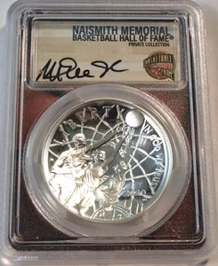 2020 P $1 PCGS PR 70 Basketball Silver Commemorative Magic Johnson Signed PROOF - Picture 1 of 3